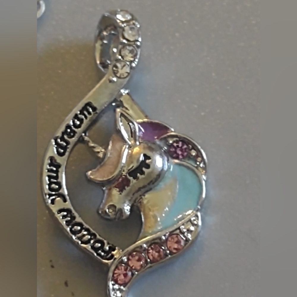 New Unicorn Pendant Necklace. Follow your dreams women's girls kids - Picture 4 of 4